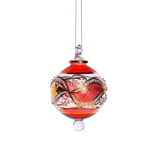 The 8Th Gold Plated Ornament Red